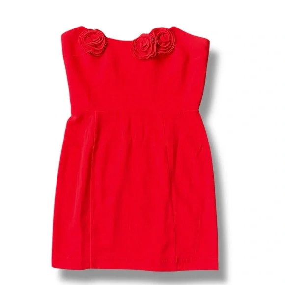 Amanda Uprichard Sabine Mini Sheath Dress Red Size Medium - Picture 2 of 13